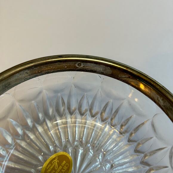 Vintage Crystal Bowl Silver Plate Spoon Sauce Bowl Set By Leonard Italy - Picture 8 of 12